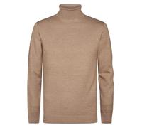 Rollkragenpullover PETROL INDUSTRIES "Men Knitwear Collar Basi", Herren, Gr. L, braun (oak), Feinstrick, Obermaterial: 50% Baumwolle, 50% Polyacryl, regular fit hüftbedeckend, Bündchen, Pullover, Pfle