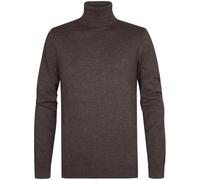 Rollkragenpullover PETROL INDUSTRIES "Men Knitwear Collar Basi", Herren, Gr. M (38), cedar braun, Strick, Obermaterial: 50% Baumwolle, 50% Polyacryl, regular fit hüftbedeckend, Bündchen, Pullover Roll