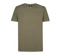Rundhalsshirt PETROL INDUSTRIES, Herren, Gr. L, mossy stone, Jersey, Obermaterial: 100% Baumwolle, casual, regular fit taillenbedeckt, Rundhals, Kurzarm gerader Abschluss, Shirts, mit Logo Stickerei (
