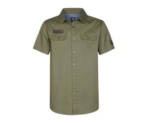 Petrol Industries Regular Fit Hemd Kurzarm Dusty Army
