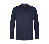 Petrol Industries Regular Fit Leinenhemd Navy Blau, Einfarbig