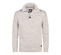 Petrol Industries Regular Fit Strickpullover KnopfleisteAntique White, Meliert