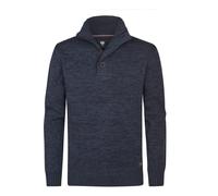 Petrol Industries Regular Fit Strickpullover KnopfleisteRoyal Navy, Meliert