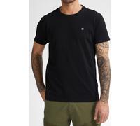 Rundhalsshirt PETROL INDUSTRIES, Herren, Gr. S, schwarz, Jersey, Obermaterial: 100% Baumwolle, unifarben, casual, regular fit taillenbedeckt, Rundhals, Kurzarm gerader Abschluss, Shirts, mit Logo Stic