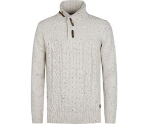 Petrol Kabelpullover Half Zip Hamilton Ecru - Größe M Grau M