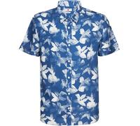 Petrol Short Sleeve Shirt Blumenmuster Blau - Größe M Blau M