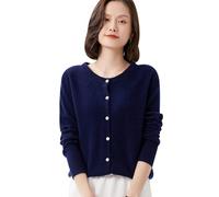 Peuignao Strickjacke Damen Strickjacken Knit Rippstrick Cardigan Strickcardigan Frauen Feinstrick Strick Cardigan Women Strickmantel Dünne Kuschel Oversize Grobe Strickjacke für Damen Marine XXL