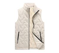 Peuignao Winterweste Herren Gefüttert Fleeceweste Herren Steppweste Herren Ärmellose Jacke Westen Herren Fleece Puffer Weste Herren Winter Warme Wattierte Weste Ärmellos Herren Gilet Männer Beige XXL