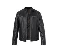 PEUTEREY Bikerjacke Herren Stehkragen Lammleder schwarz, XXL