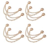 PEUTIER Multifunktionale Magnetische Kleidungsclips, Gold: 8 Stück, Magnetische Knopfclips Kette, Hosenbundspannerclip für Hemden Röcke Hosen Kleider