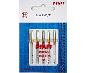 PFAFF 5 Nähmaschinennadeln 130/705H Stretch Stärke 80 für elastische Stoffe z.B. Jersey