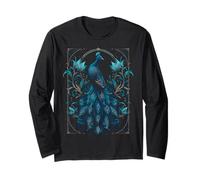 Pfau Mandala Art Motiv Tierliebhaber Männer Frauen Langarmshirt