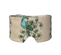 Pfauenmuster gedruckt, Vollständige Augenabdeckungen, lichtblockierende Augenmaske, Schlafaugen- und Ohrenschützer