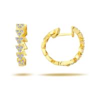 Pfeil Creolen Diamanten Brillant Schliff Ohrringe 14 Karat Gelbgold