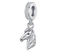 Pferd Charm 925 Sterling Silber Pandora Pferdekopf Charm Bead Passen Armband Anhänger Schmuck Pferdeschmuck für Frauen Damen Pferd Geschenke Mädchen