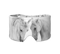 Pferd Muster Tier Weiß, Vollständige Augenabdeckungen, lichtblockierende Augenmaske, Schlafaugen- und Ohrenschützer