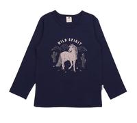 Pferde Langarmshirt blau 104