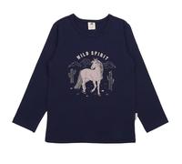Pferde Langarmshirt blau 122