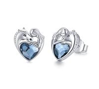 Pferde Ohrstecker 925 Silber Ohrringe Pferde Hypoallergen Creolen Kinder Stecker Kristall Pferdeliebhaber Schmuck Pferde Mädchen Geschenk
