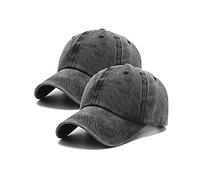 PFFY 2 Packs Vintage Washed Distressed Baseball Cap Golf Dad Hat for Men Women