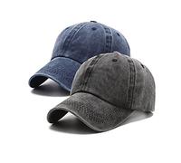PFFY 2 Packs Vintage Washed Distressed Baseball Cap Golf Dad Hat for Men Women