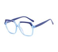 PFINAMC Brillengestell, modische Brille, Anti-Blaulicht, Retro, quadratische Brille ohne Grad, bunter Rahmen, Brille, Blau, 1