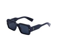 PFINAMC Modische quadratische geometrische Sonnenbrille für Frauen und Männer, Vintage, großer Rahmen, Markendesigner, Sonnenbrille, C1, Schwarz, Gold, Grau, G