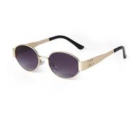 PFINAMC Ovale Sonnenbrille im Retro-Metallrahmen für Damen und Herren, kleine Sonnenbrille mit UV400-Schutz, C5 Grau, 1