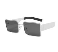 PFINAMC Rechteckige Sonnenbrille für Herren, kleine Sonnenbrille aus Metall, modische Brille für Damen, UV400, 3,1