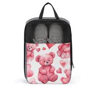 Pfirsich-Stil, Bären-Schuhbeutel für Reisen, wasserdichte Schuhtasche, Schuhaufbewahrung, Organizer mit Reißverschluss und Griff, Sneaker-Tasche, Schuhbeutel, Golf-Schuhtasche, Fußball, Schuhbeutel,