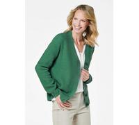 Pflegeleichte Strickjacke in hochwertiger Rippenstruktur grün 48