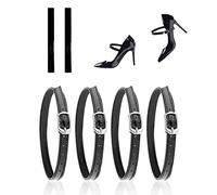 PFLYPF 2 paar Damen High Heels Schnürsenkel, Anti-Lockerungs- und rutschfeste Schnürsenkelschnallen, Kunstleder-hochhackige Knöchelriemen, für High Heels geeignet, Sandalen (schwarz)