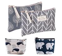 PFLYPF 2 stück Kosmetiktaschen aus Segeltuch und 2 Stück kleine Brieftaschen, tragbare Kosmetiktaschen für Reisen, multifunktionale Kosmetiktaschen, Kosmetiktaschen mit großem Fassungsvermögen