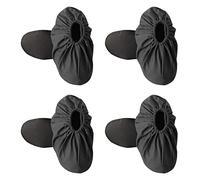 PFLYPF 4 Paar wiederverwendbare Überschuhe aus Stoff, wasserdichte und rutschfeste Schuhüberzieher für den Haushalt, maschinenwaschbar, staub- und schmutzabweisend., Schwarz , 36-44