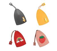 PFLYPF 4 Stück Süßes Kreatives Ausziehbares Schlüsseletui, Cartoon Pu Leder Schlüsseletui, Autoschlüsselanhänger Mit Großer Kapazität