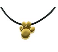 Pfote Magnet Kettenanhänger 24k vergoldet Tatze Hund Katze Bär mit Original Swarovski Kristall Energetix 4you 714 Gold incl. Kette
