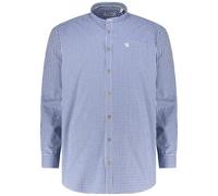 Pfundskerl Herren Kariertes Trachtenhemd mit Krempelärmeln aus Baumwolle | 3XL 4XL 5XL 6XL 7XL 8XL | Blau/Weiß | Große Größen (DE/NL/SE/PL, Alphanumerisch, 6XL, Große Größen, Regular, Blau/Weiß)