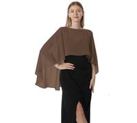 PGPBVLVGHM Capelets for Damen, Chiffon-Cape, Schals und Tücher for Abendkleider, Hochzeitsumhänge, Überwürfe(Coffee)