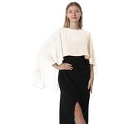 PGPBVLVGHM Capelets for Damen, Chiffon-Cape, Schals und Tücher for Abendkleider, Hochzeitsumhänge, Überwürfe(Pale Champagne)