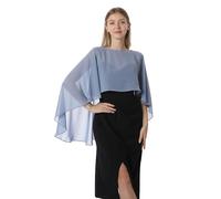 PGPBVLVGHM Capelets for Damen, Chiffon-Cape, Schals und Tücher for Abendkleider, Hochzeitsumhänge, Überwürfe(Dusty Blue)