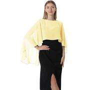 PGPBVLVGHM Capelets for Damen, Chiffon-Cape, Schals und Tücher for Abendkleider, Hochzeitsumhänge, Überwürfe(Yellow)