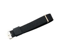 Pgqjfks 10/12/13/14/15/16/17/18/19/20/22mm Universal-Nylon-Canvas-Armband für Männer und Frauen, goldene Schnalle, Schwarz, 14mm