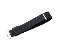 Pgqjfks 10/12/13/14/15/16/17/18/19/20/22mm Universal-Uhrenarmband aus Nylon-Canvas für Damen und Herren, silberne Schnalle, Schwarz, 17mm