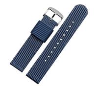 Pgqjfks 18/20/22/24mm Nylon-Canvas-Uhrenarmband in verschiedenen Farben für Damen und Herren, Stahlschnalle, Blau, 18mm