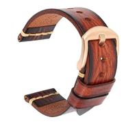 Pgqjfks Handgefertigtes Leder-Uhrenarmband.Vintage-Uhrenarmband aus pflanzlich gegerbtem Leder, Braunes Roségold, 26mm