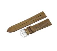 Pgqjfks Leder-Uhrenarmband, 20/22/24mm, atmungsaktiv, handgefertigte Nähte, Uhrenarmband-Zubehör, Gelbgrün, 20mm