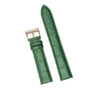 Pgqjfks Lederuhrenarmbänder 12/14/16/18/20/22/24mm Uhrenarmband mit Stahlschnalle, Grün 2, 16mm