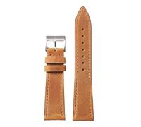 Pgqjfks Quick Release Crazy Horse Lederarmband 18/19/20/21/22mm Uhrenarmband Weiches Retro-Armband, Hellbraun, 20mm