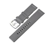 Pgqjfks Uhrenarmband, Schnellverschluss-Lederbänder, 18/20/22/24mm, Herren-Ersatzarmband, Grau-Silber, 24mm