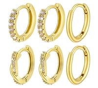 PH PandaHall 1 Paar Messing Kubik Zirkonia Ohrringe 1.3cm Gold Ohrringe für Trendige Statement Stud Schmuck Klares Mikro Pave Ohrringe für täglichen Gebrauch